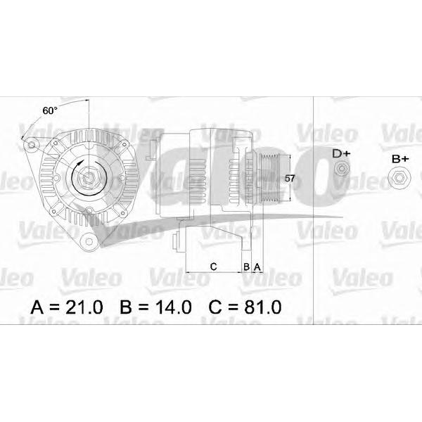 VALEO - 436640 (генератор AUDI A4, A6 1.8 90A)