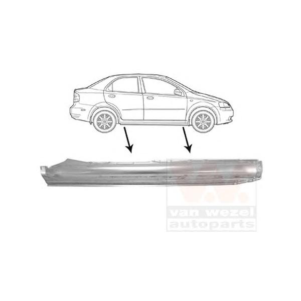 VAN WEZEL - 0815104 (Порог правый для Chevrolet Aveo T250, T255 (седан) 2006~)