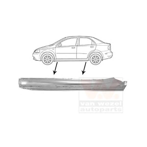 VAN WEZEL - 0815103 (Порог левый для Chevrolet Aveo T250, T255 (седан) 2006~)