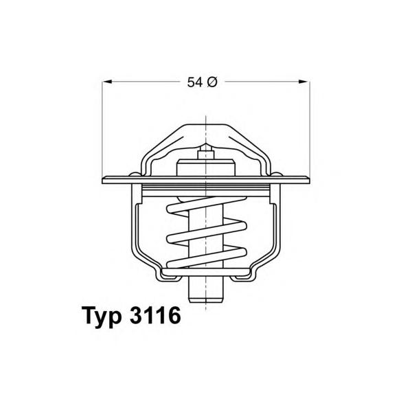 WAHLER - 3116.82D (термостат/ Fiat Croma, Renault Safrane 2.5TD 89>)