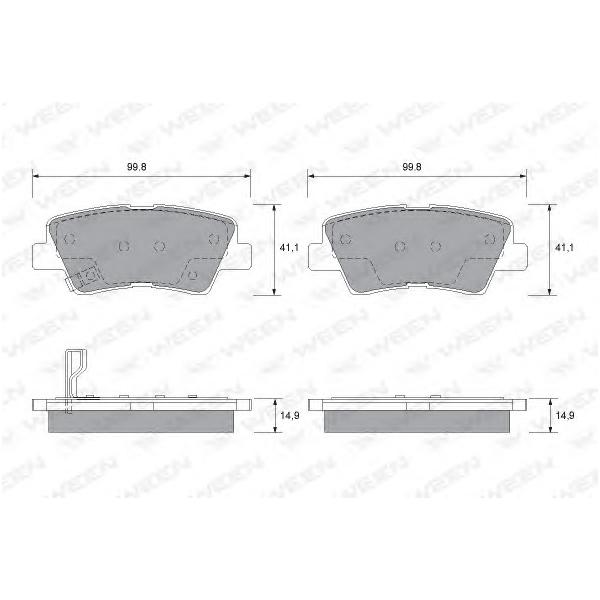 WEEN - 1512567 (Деталь 151-2567, WEEN, Тоpмозные колодки, дисковые, задние, HYUNDAI Solaris, Elantra, Tucson, Sonata)