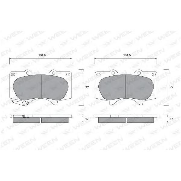WEEN - 1512329 (Деталь 151-2329, WEEN, Тоpмозные колодки, дисковые, пеpедние, LEXUS GX (J12,URJ15): MITSUBISHI Pajer)