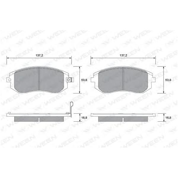 WEEN - 1512299 (Деталь 151-2299, WEEN, Тоpмозные колодки, дисковые, пеpедние, SUBARU XV, Forester (SG) (SH) (SJ), Im)