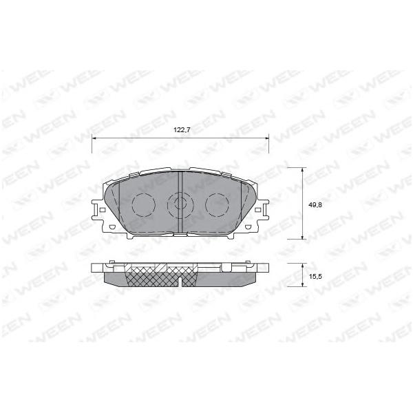 WEEN - 1510021 (Деталь 151-0021, WEEN, Тоpмозные колодки, дисковые, пеpедние, LEXUS CT 200h: TOYOTA Prius, Yaris, (к)