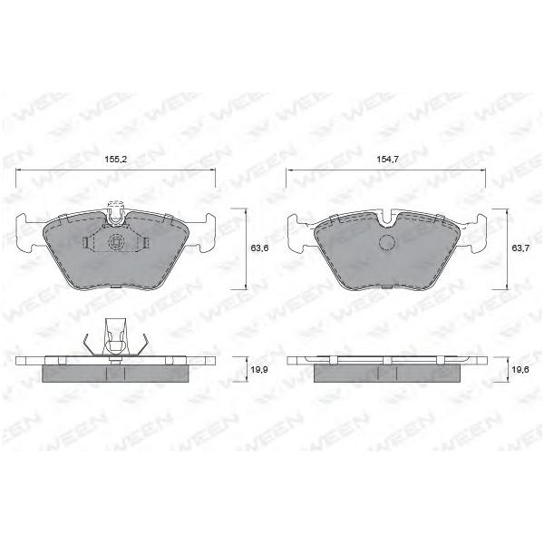 WEEN - 1511140 (Деталь 151-1140, WEEN, Тоpмозные колодки, дисковые, пеpедние, BMW 5 (E39), (компл.))