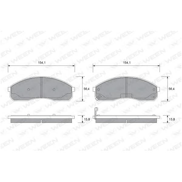 WEEN - 1511163 (Деталь 151-1163, WEEN, Тоpмозные колодки, дисковые, пеpедние, KIA Carnival (UP), Carnival II (GQ), ()