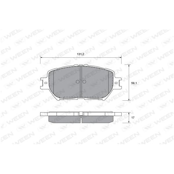 WEEN - 1510016 (Деталь 151-0016, WEEN, Тоpмозные колодки, дисковые, пеpедние, TOYOTA Camry, Lexus GS, (компл.))