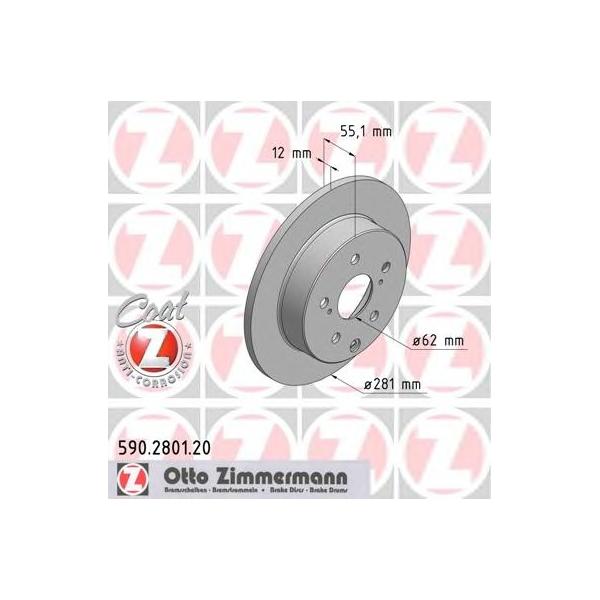 ZIMMERMANN - 590.2801.20 (Диск тормозной задний)