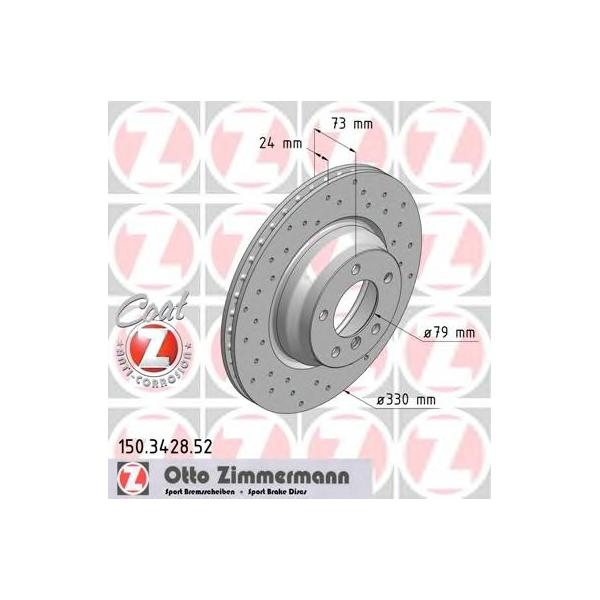 ZIMMERMANN - 150.3428.52 (Диск тормозной передний)