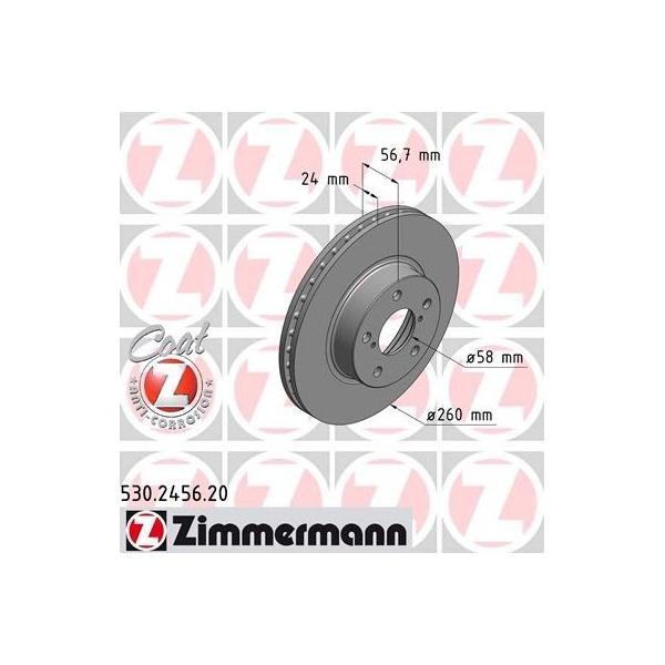 ZIMMERMANN - 530245620 (ДИСК ТОРМ SUB IMPRESA 93->/F/260*24)