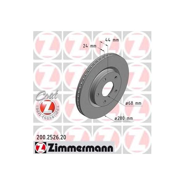 ZIMMERMANN - 200.2526.20 (Диск тормозной передний Nissan Juke (F15) 2010~)