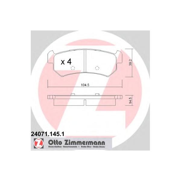 ZIMMERMANN - 240711451 (колодки дисковые (зад. острые ушки))