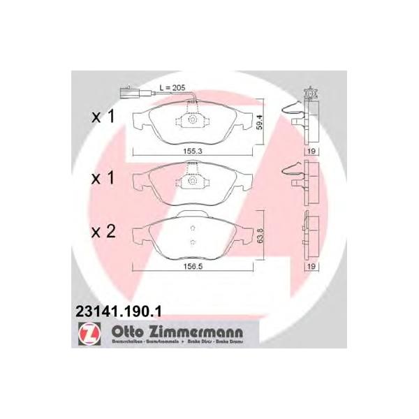 ZIMMERMANN - 231411901 (Колодки тормозные дисковые)