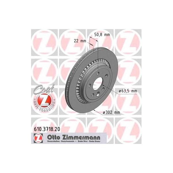 ZIMMERMANN - 610.3718.20 (Диск тормозной задний 302x22)