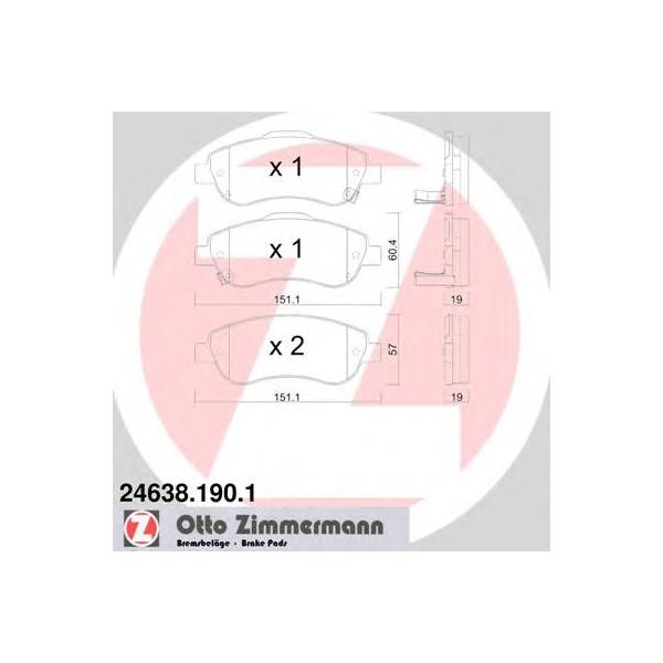 ZIMMERMANN - 246.3819.01 (Колодки тормозные передние)