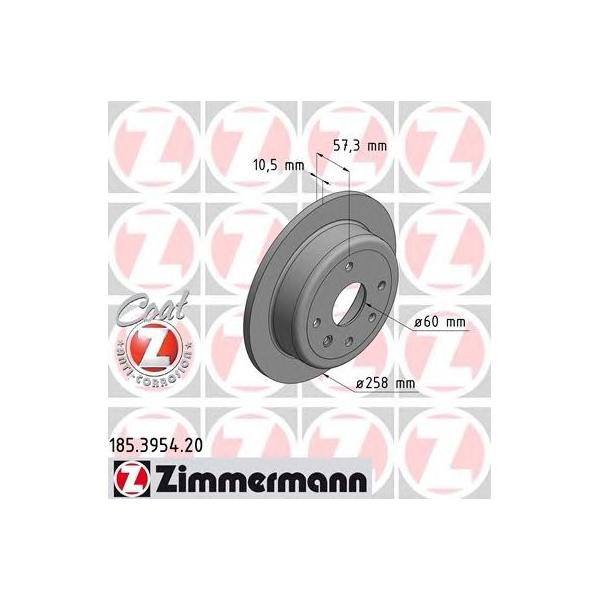 ZIMMERMANN - 185395420 (Диск тормозной задний)