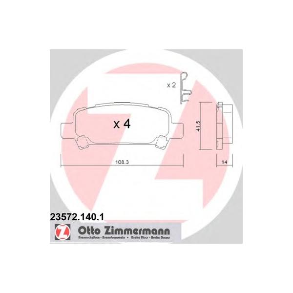 ZIMMERMANN - 235721401 (Колодки тормозные дисковые)