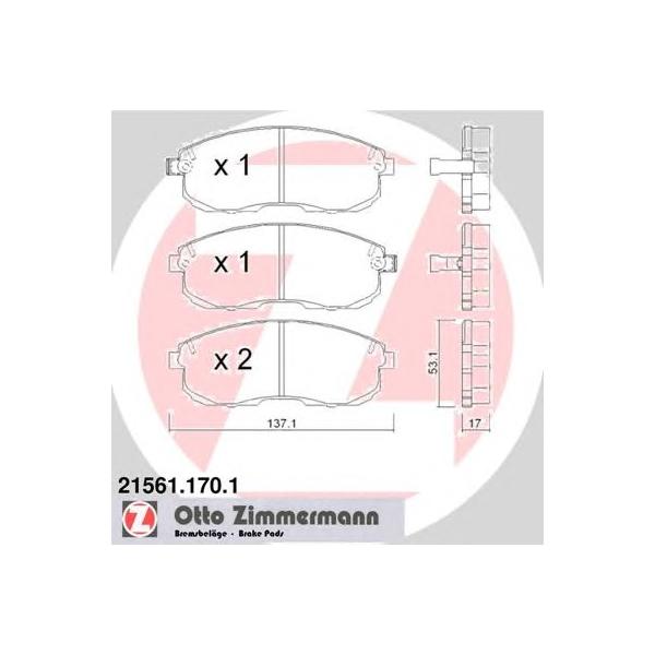 ZIMMERMANN - 215611701 (Колодки тормозные дисковые)