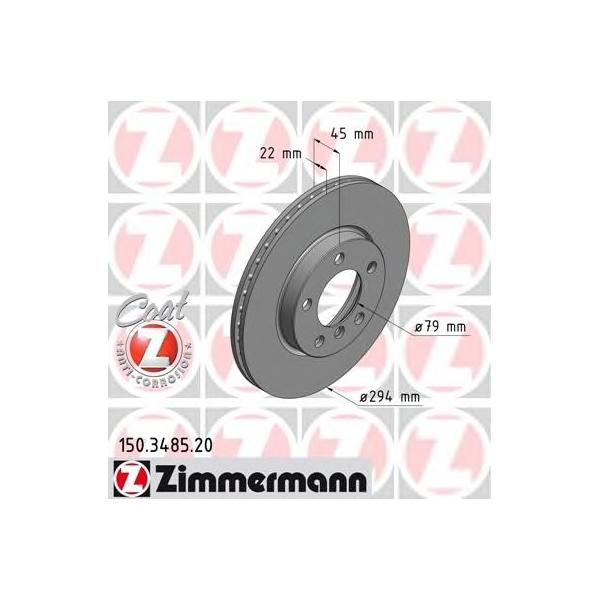 ZIMMERMANN - 150348520 (ДИСК ТОРМ MINI COUNTRYMAN R60 1.6/1.6D/2.0D 10- ПЕР ВЕНТ 294X22)