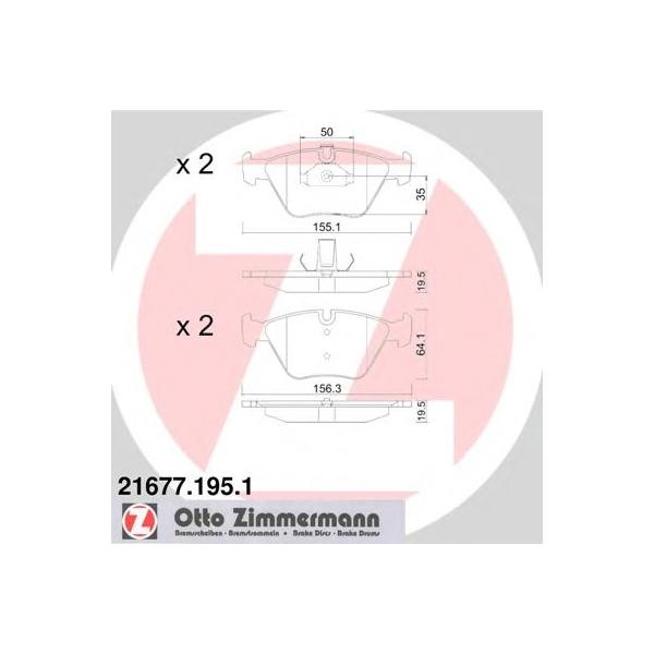 ZIMMERMANN - 21677.195.1 (Колодки торм.пер.)