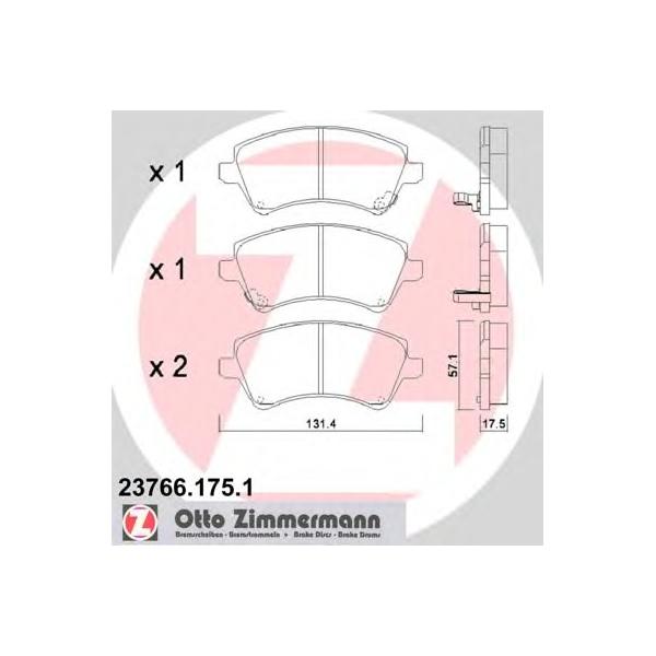 ZIMMERMANN - 237661751 (Колодки тормозные дисковые)