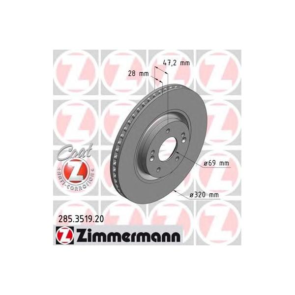 ZIMMERMANN - 285.3519.20 (Диск тормозной)