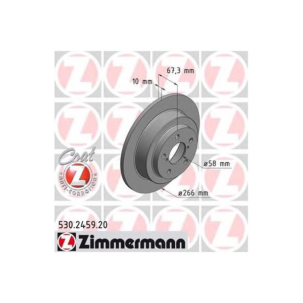 ZIMMERMANN - 530.2459.20 (Диск тормозной задний Ø266x10)