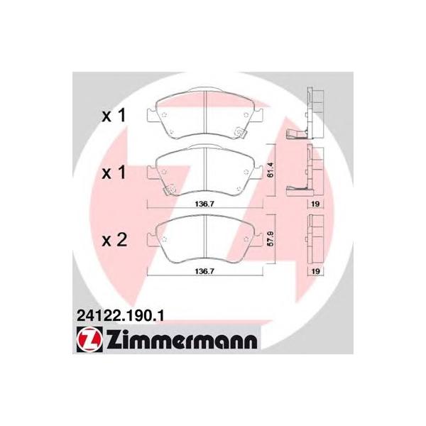 ZIMMERMANN - 241221901 (КОЛОДКИ ТОРМОЗНЫЕ ДИСКОВЫЕ)