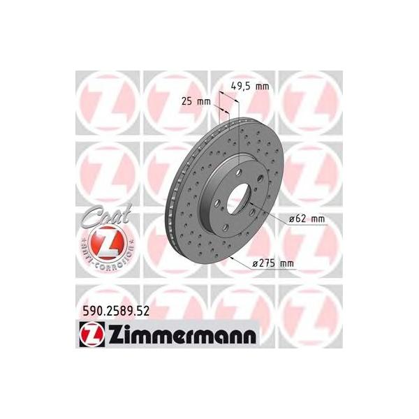 ZIMMERMANN - 590.2589.52 (Диск тормозной передний)