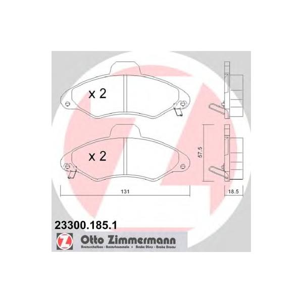 ZIMMERMANN - 233001851 (Колодки тормозные дисковые)